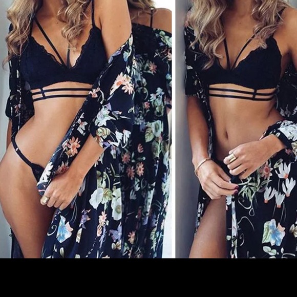 🔥 HOT SEXY feminine lace Bralette strappy bra - Picture 3 of 3