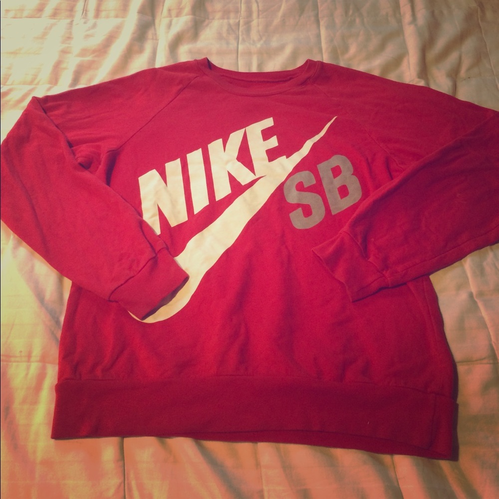 Nike red crew sweatshirt