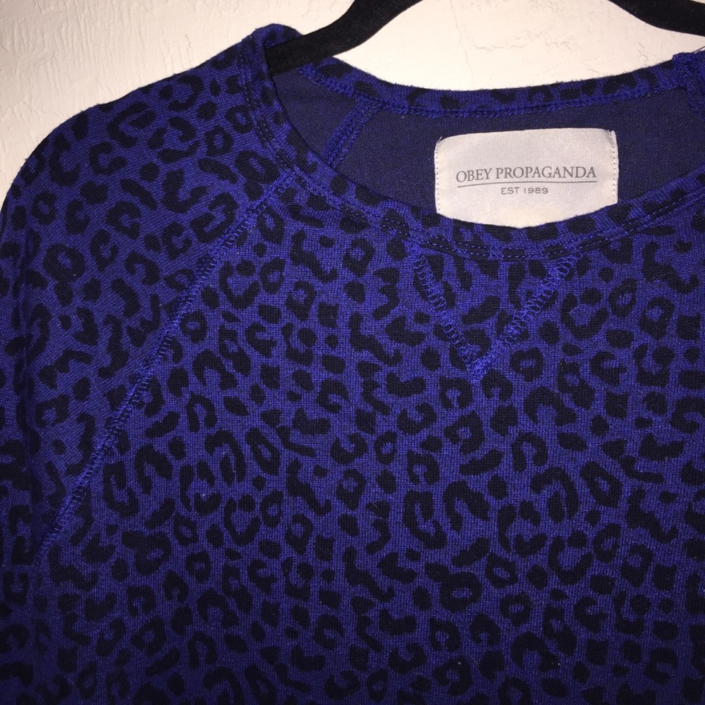 Obey Long sleeve Indigo and Black Shirt