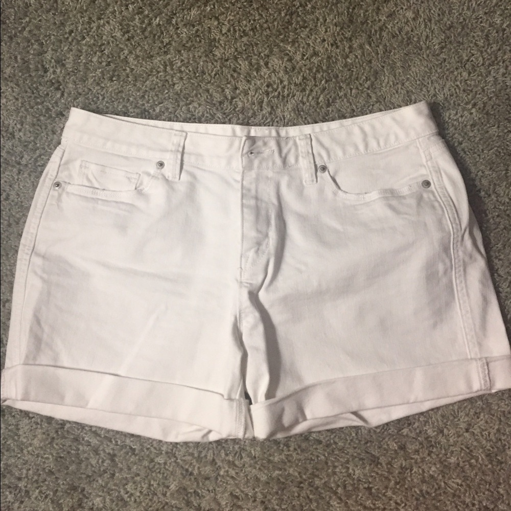 Loft White Jean Shorts