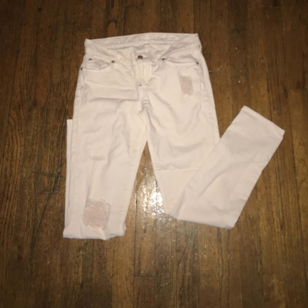 Light pink skinny jeans