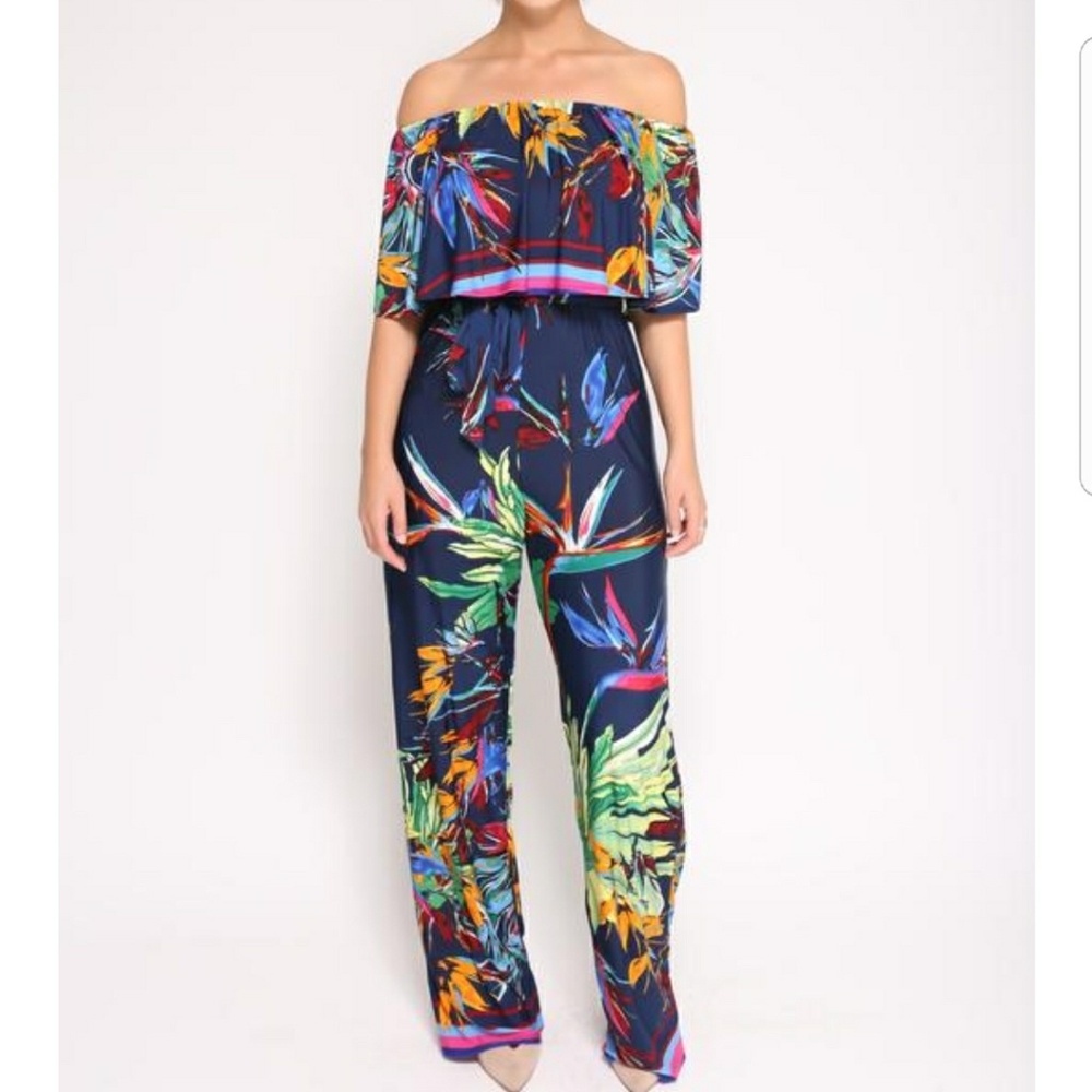NWOT Off-the-Shoulder Floral Jumpsuit