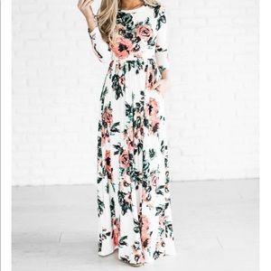 White Floral Maxi Dress