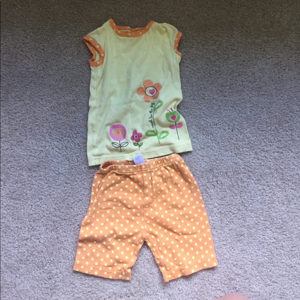 Carters floral and poka dot clothing set