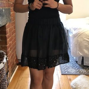 Kimchi Blue XS Black Tulle Skirt with Sequins