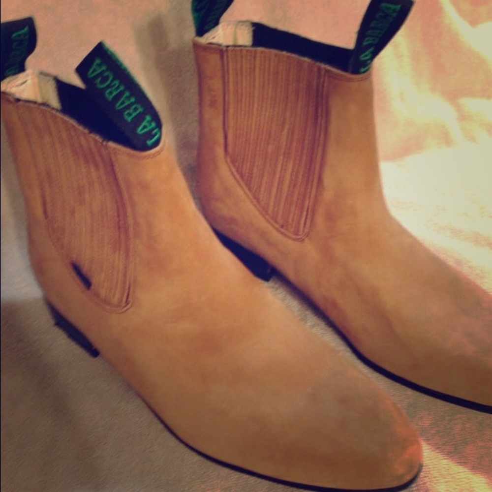 Suede Booties slight heel NWOT