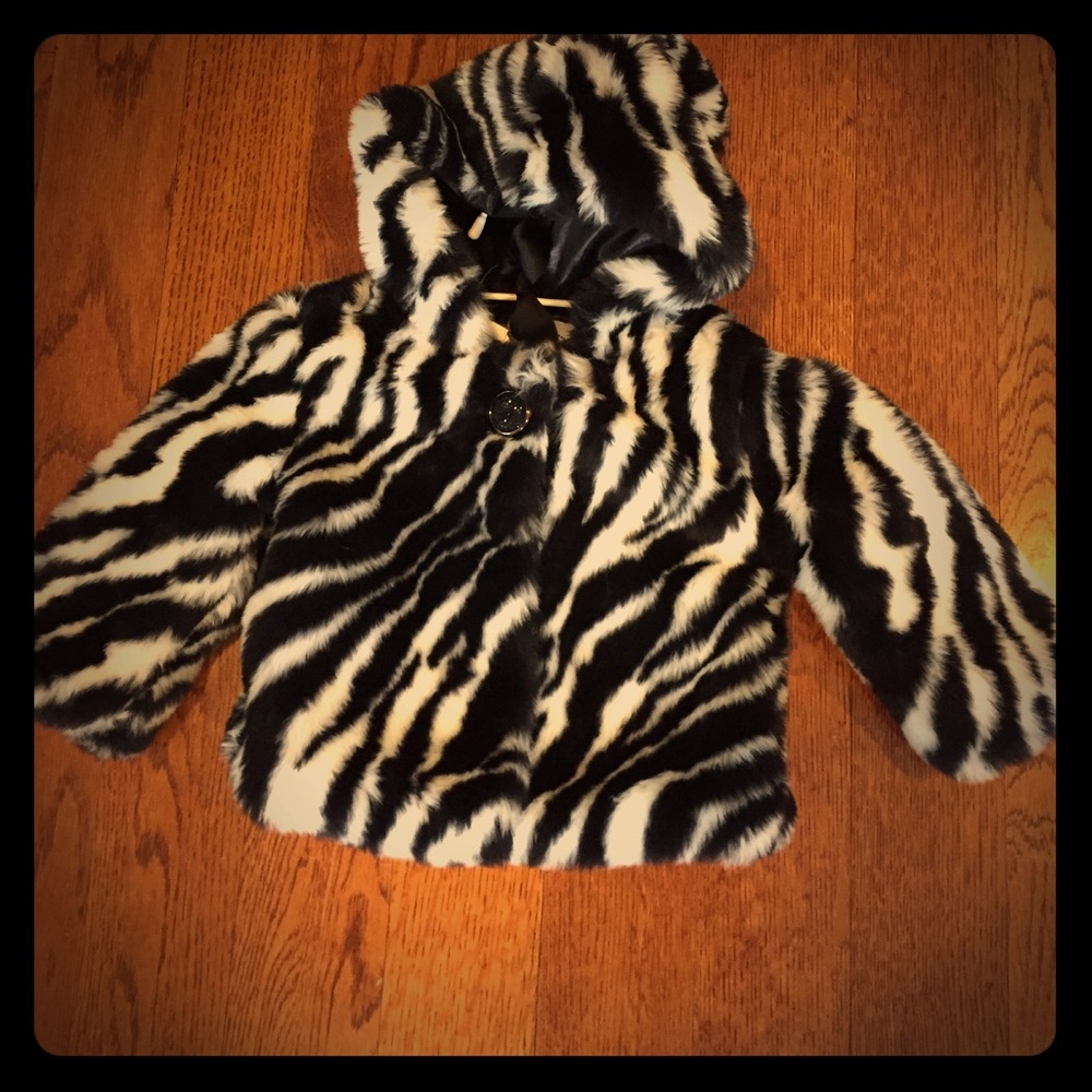 Mudpie FAUX fur coat in zebra print
