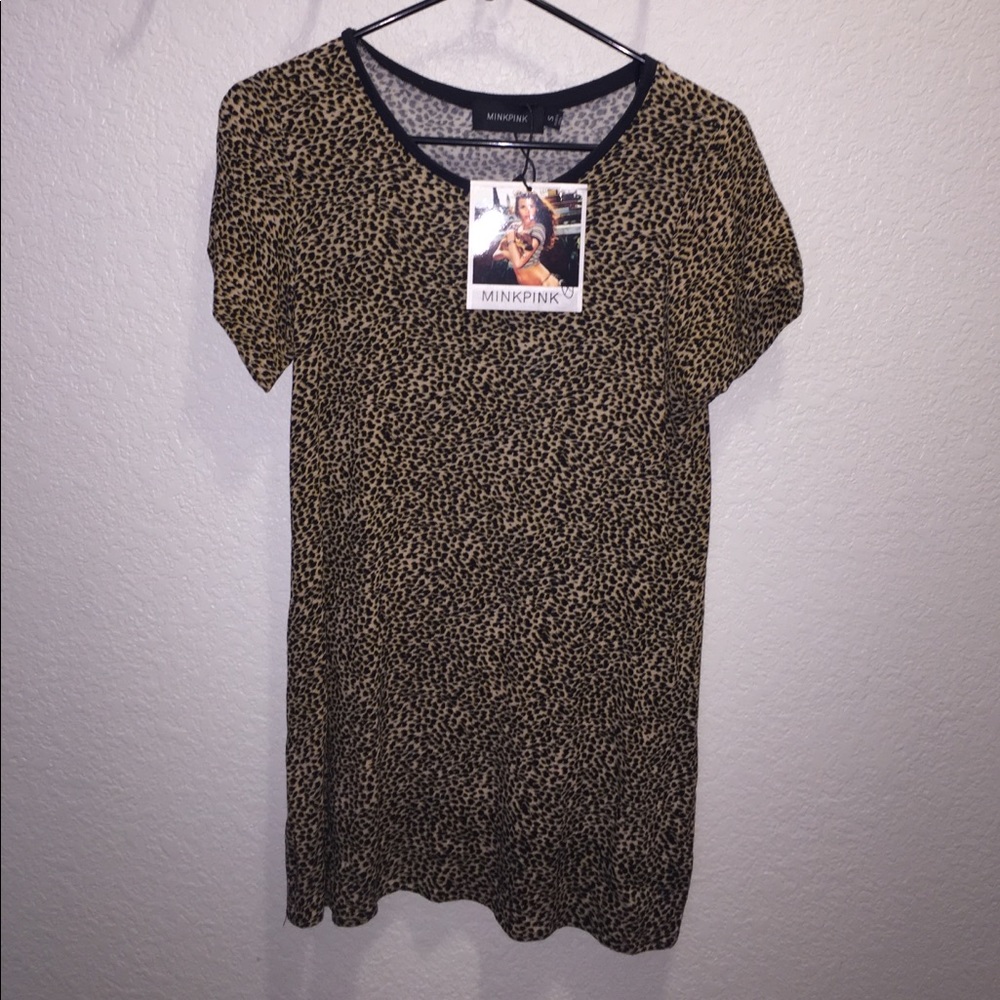 Mink pink leopard tunic top