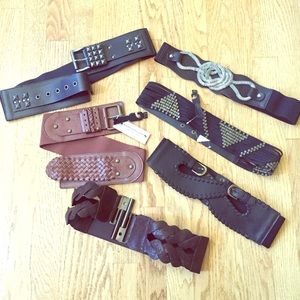 Bundle of six wide belts! Some NWT!