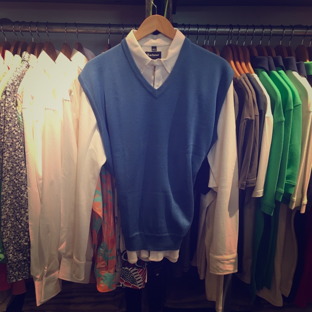 St. Croix Mercerized Blue Cotton Vest