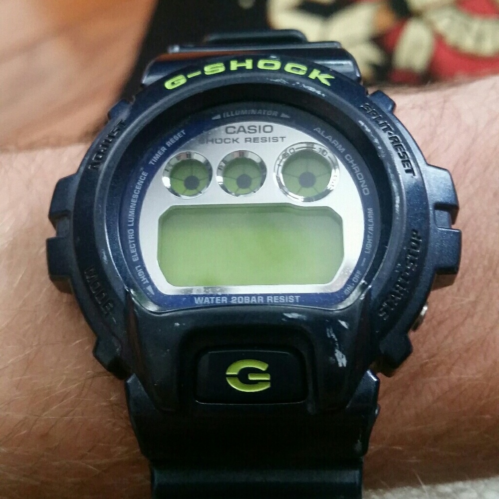 Blue Men's G-Shock DW-6900 Watch (Dead Battery)