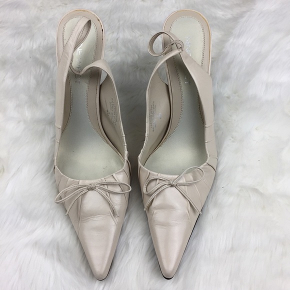 Nine West Cream Sling Back Heels - Picture 2 of 8