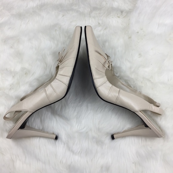 Nine West Cream Sling Back Heels - Picture 5 of 8