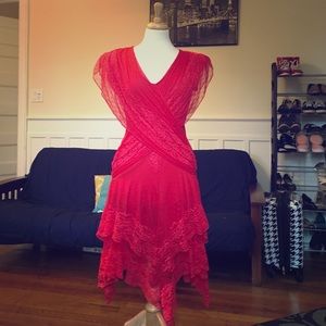 Vintage red lace dress