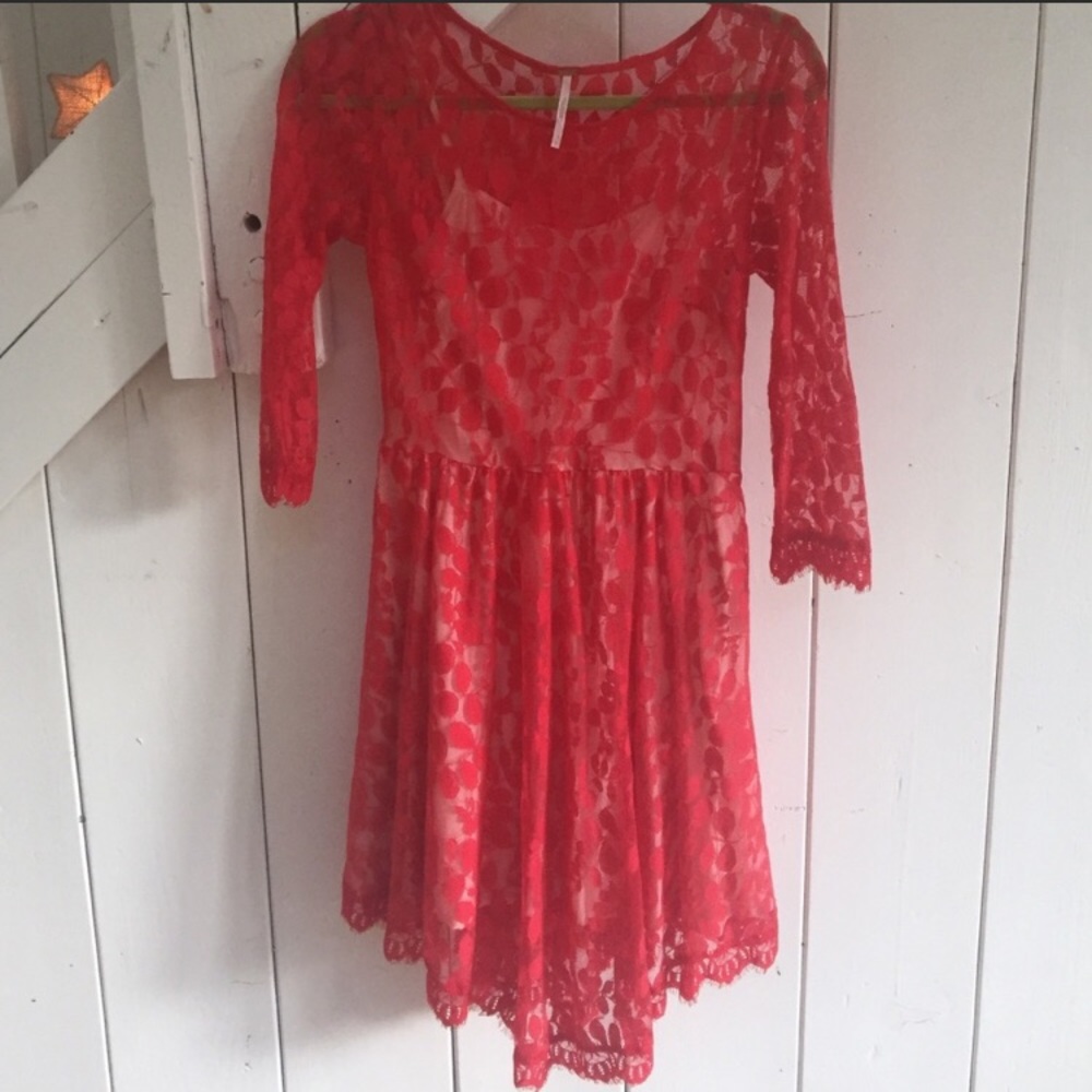 Red Lace Free People Dress