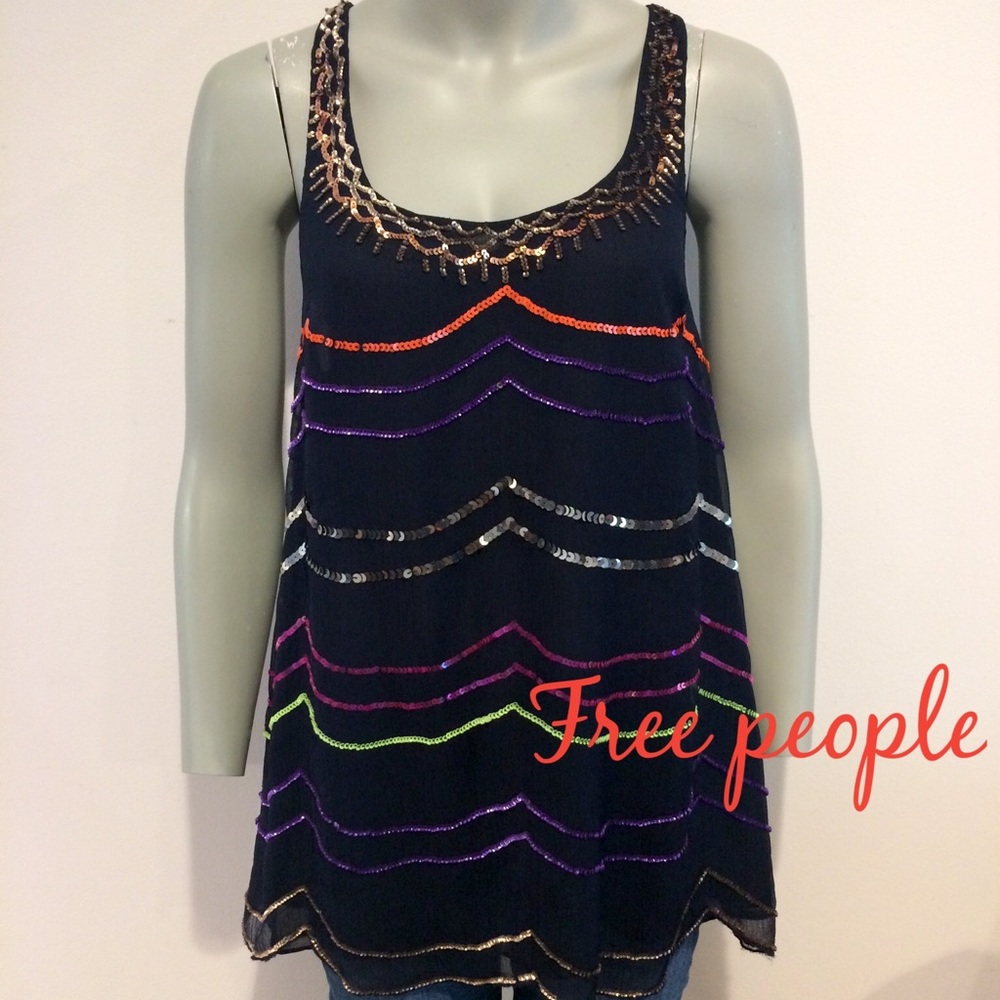 Brand new Free People Beaded/Sequin tank