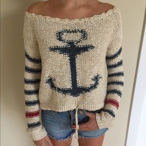 Free People Striped Anchor Sweater (Size S)
