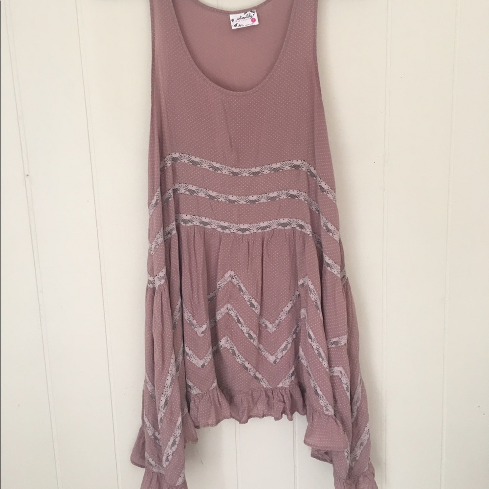Free people dusty rose trapeze slip