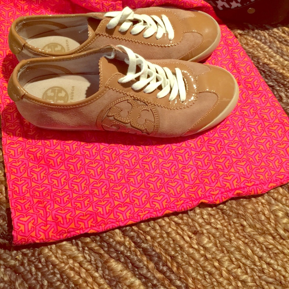Tory Burch Suede Beige Sneakers