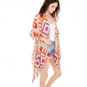 Michael Stars tile print convertible ruana