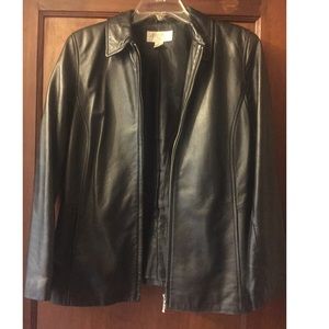 Casual Corner Annex petite genuine leather jacket