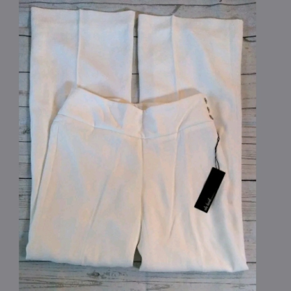 Cole Daniel Womens White Dress Pants Wide Leg