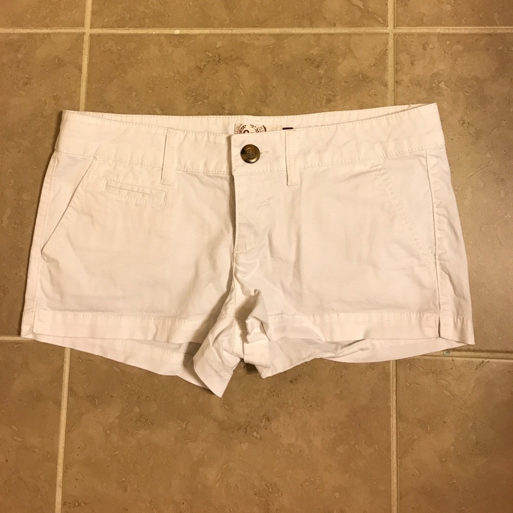 White jean shorts