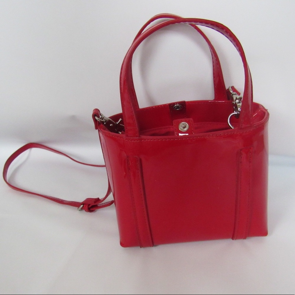 Red patent crossbody bag