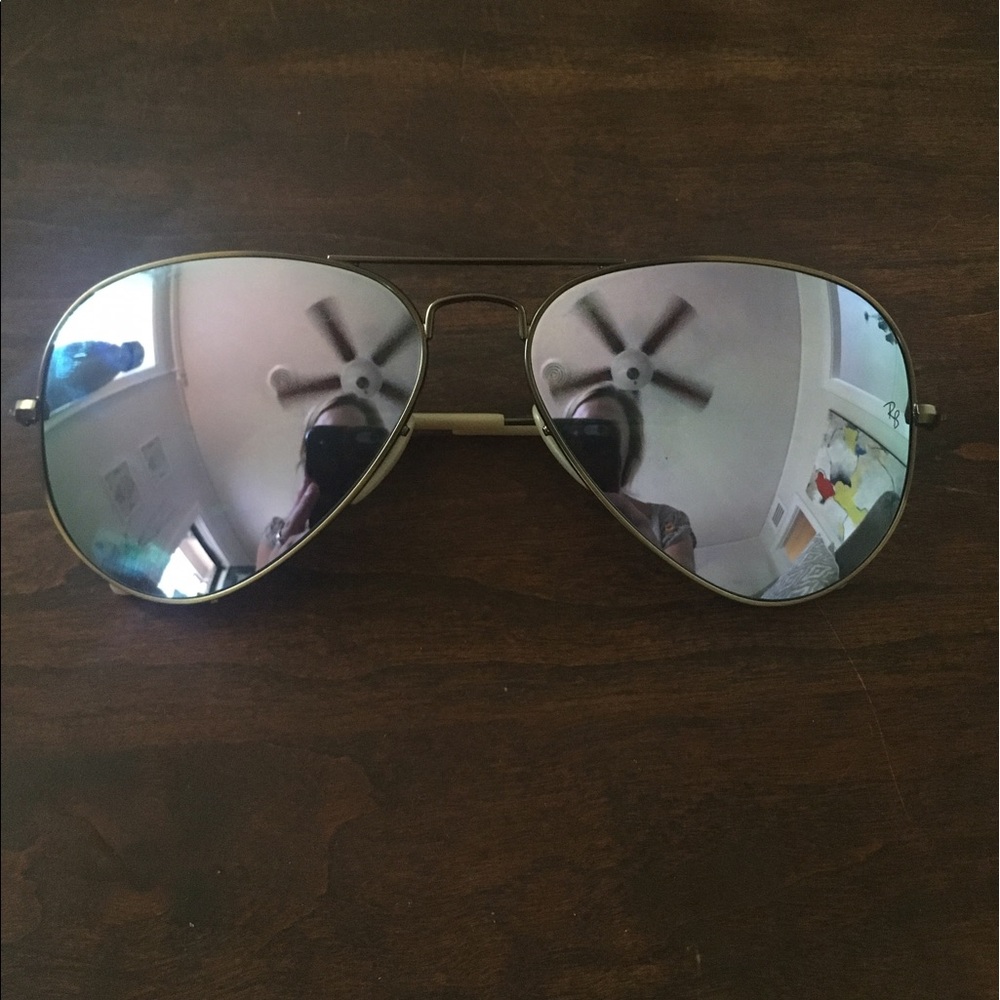 Ray Ban Aviators with metallic lavender lenses
