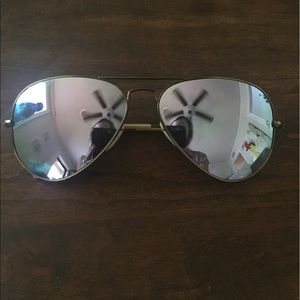 Ray Ban Aviators with metallic lavender lenses