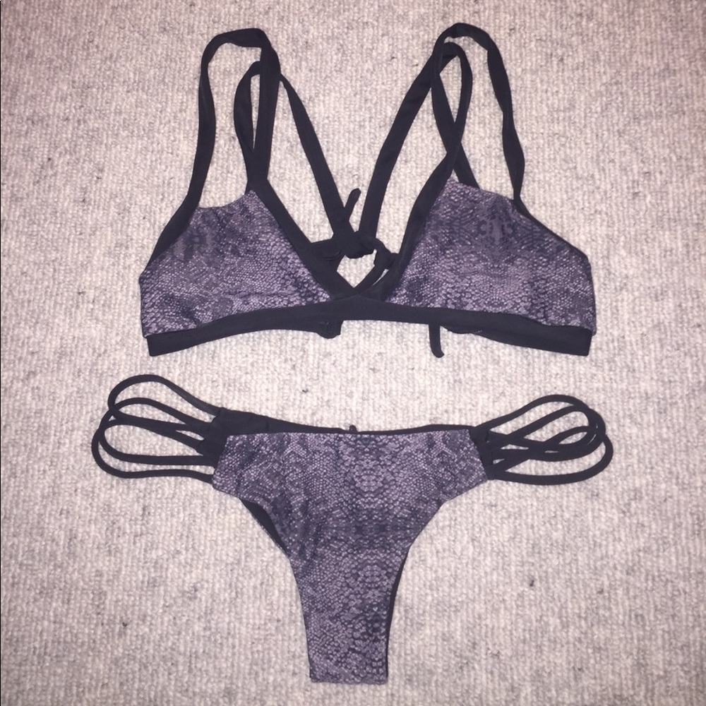 Snake print bikini set