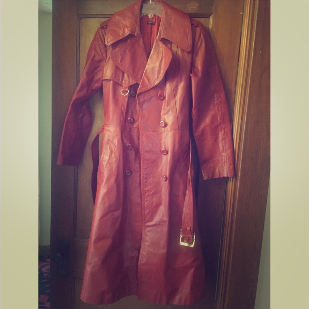 Genuine leather full length jacket