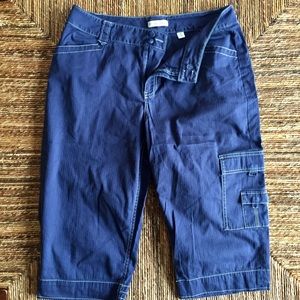 Coldwater Creek Navy Blue Cargo Shorts Sz 14