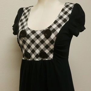 Cute Black White Babydoll Top