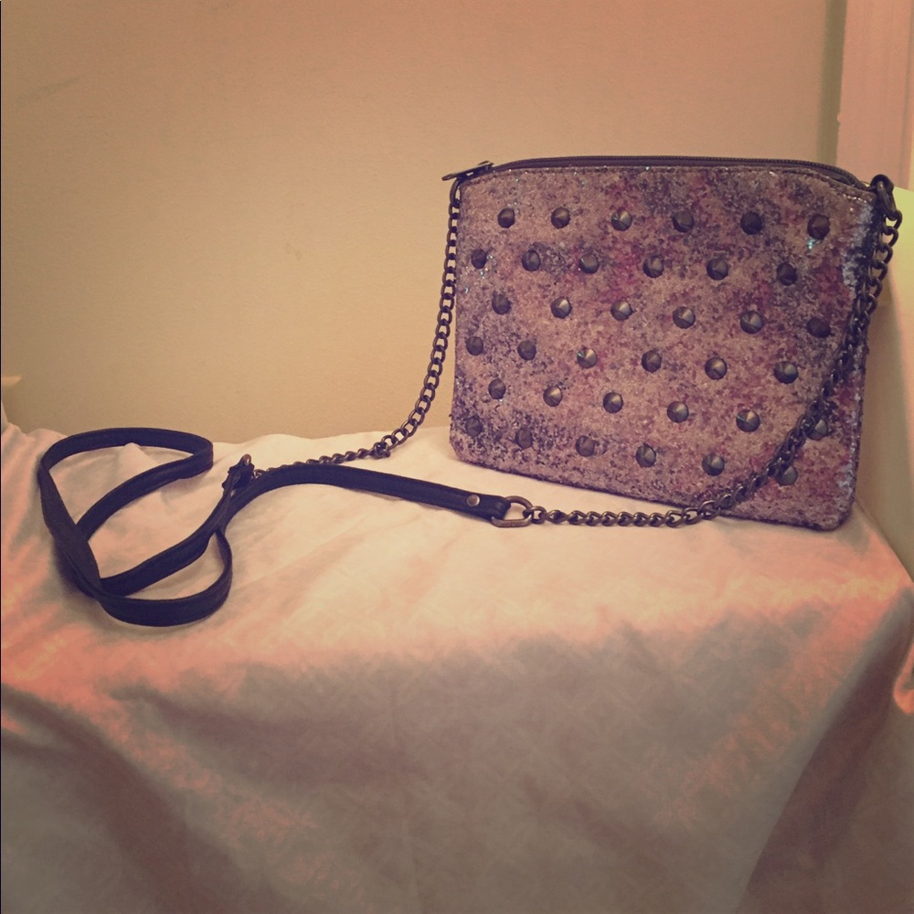 Metallic studded cross body