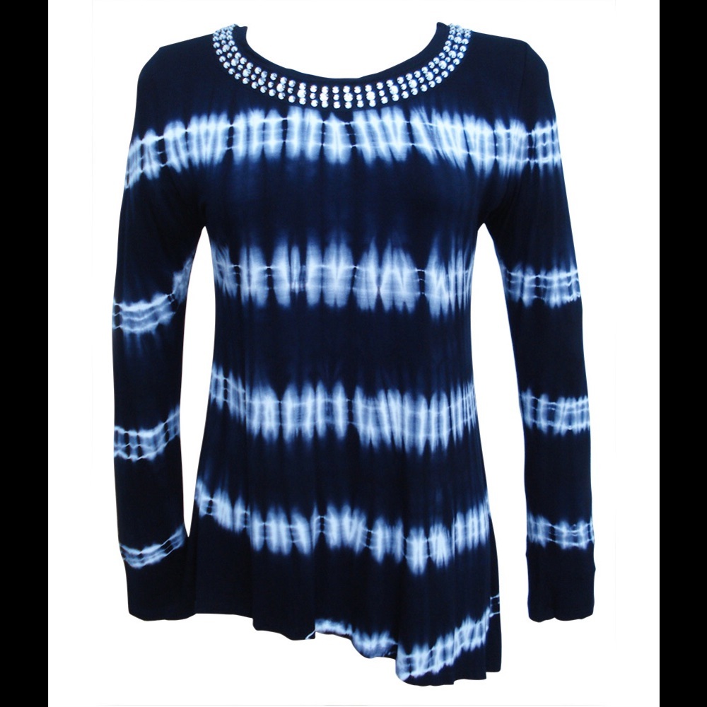 "Nature Art" beaded round neck tie dye ltunic