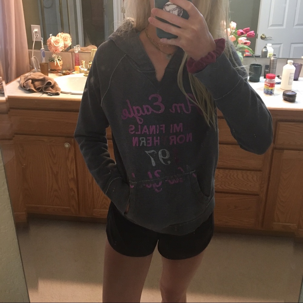 Grey American Eagle Hoodie