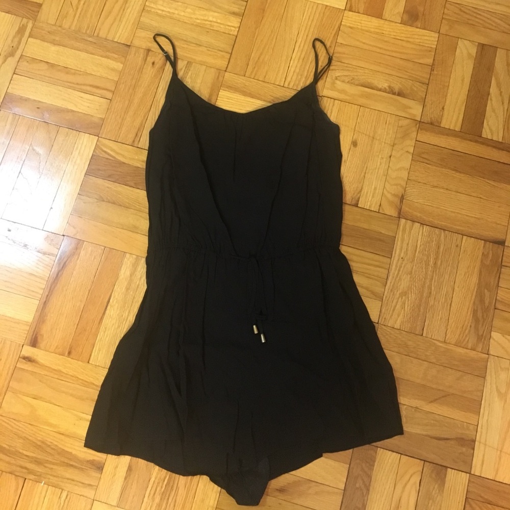 H&M black romper with tie waist