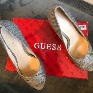Guess silver stiletto shoe