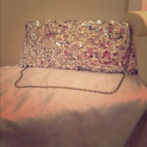 Sequined clutch purse