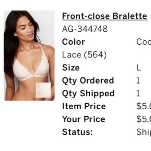 Lace front closure bralette