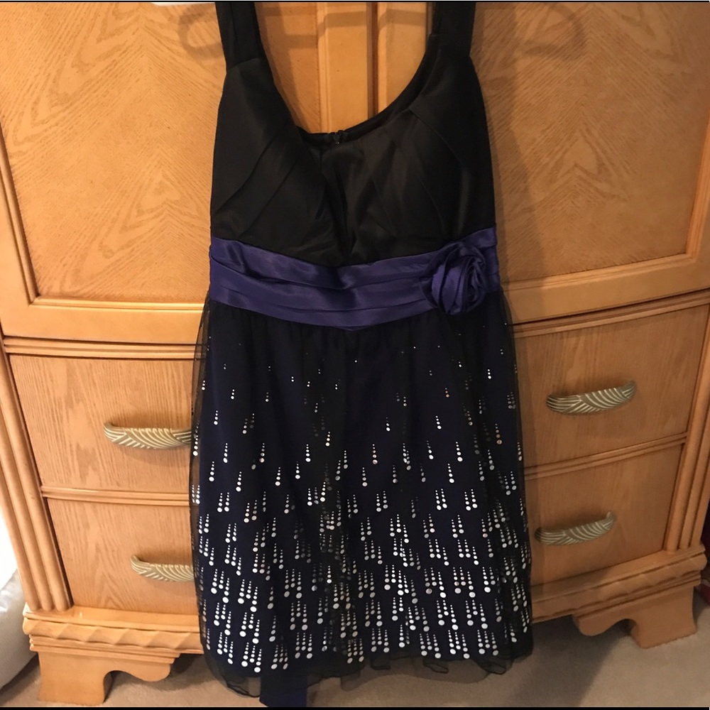 Sparkly purple and black formal dress