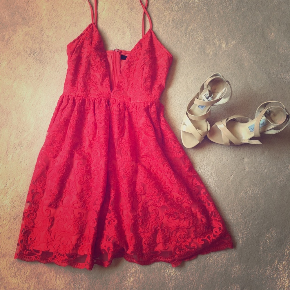 Red cocktail dress