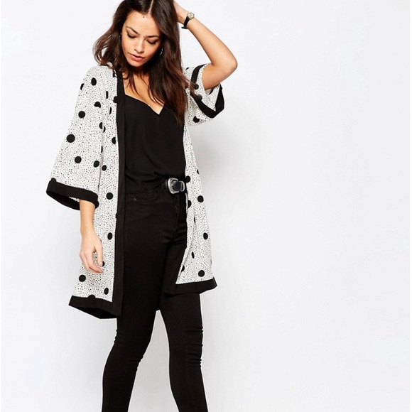 shop_terracotta Other - Polka Dot Long Kimono Cover Up