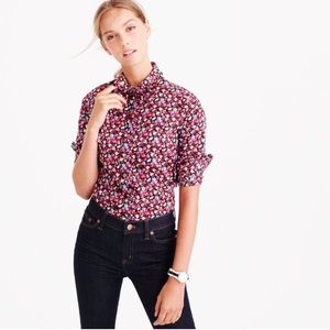 J Crew Liberty Art Fabrics Sarah shirt w/ ruffles