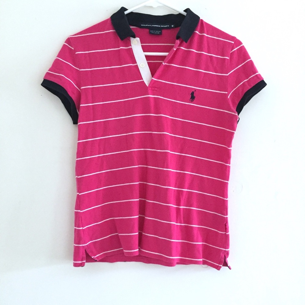 ❤️ Ralph Lauren Pink Striped Polo