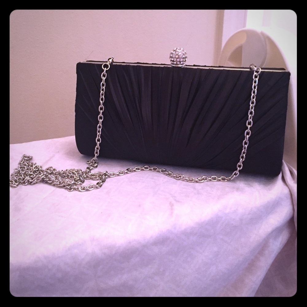 Black satin clutch/purse