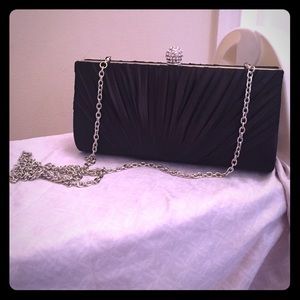 Black satin clutch/purse