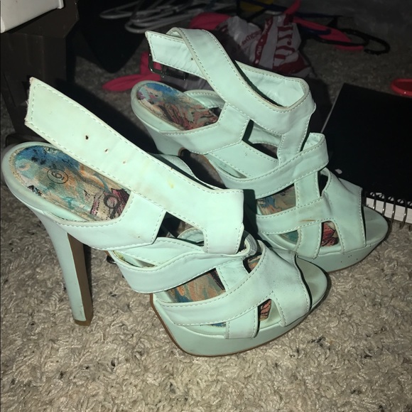 Neon Blue Heels - Picture 1 of 3