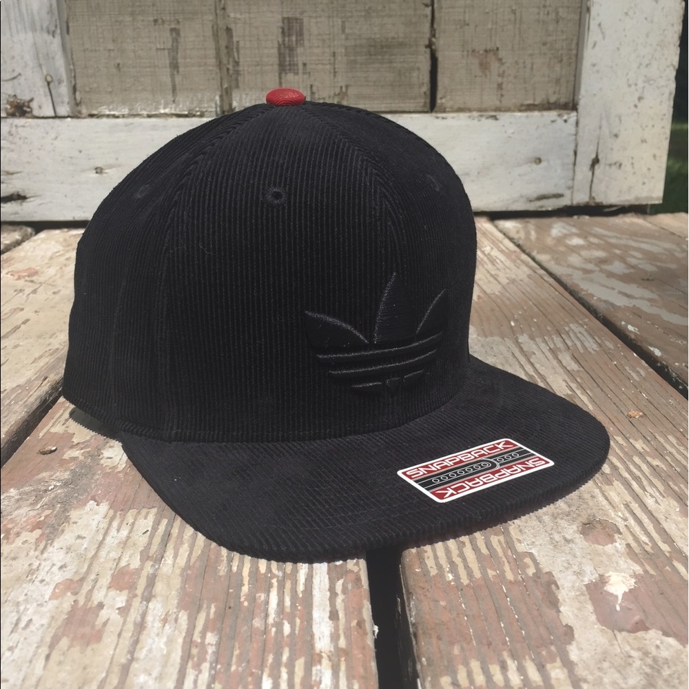 adidas Originals Corduroy SnapBack Hat, Red/Black